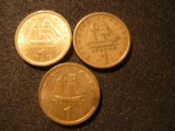 SET 3 monede 1 DRAHMA GRECIA -1976 ,1978 ,1980 , bronz