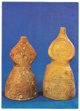 Carte postala(ilustrata)-ARHEOLOGIE-Doua figurine de lut ars Cirna Dumbraveni jud. Dolj, Necirculata, Printata