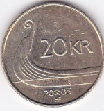 Moneda Norvegia 20 Kroner 2003 - KM#453 XF