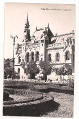 carte postala- ORADEA-Biblioteca regionala foto