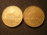 SET 2 mon. Grecia:50 Dr.1988 ,1992 ,bronz ,cal.F. Buna