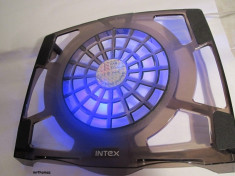 Cooler extern masuta Laptop masa notebook USB ventilator mare iluminat original INTEX - dimensiune mare foto