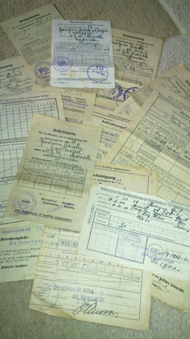 lot documente germania din perioada 1921-1954 ,15 buc