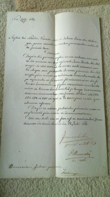 document in limba romana 1871 foto