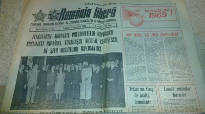 ziarul romania libera 31 decembrie 1988 (nr. de anul nou ) foto