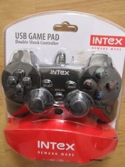 Joystick Game Pad Gamepad Controller Maneta INTEX - dual shock cu vibratii - compatibil PC prin conectare la USB foto