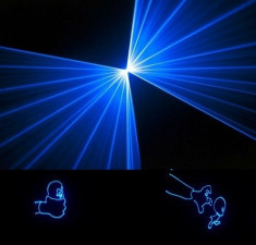 Laser albastru profesional 1W 1000mW, laser club, discoteca, disco, laser grafic, ilda, dmx, 100mw, 200mw, dj, disco, club, animatie, grafic foto