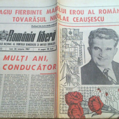 ziarul romania libera 26 ianuarie 1987 (ziua de nastere a lui ceausescu)