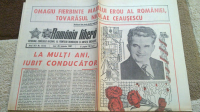 ziarul romania libera 26 ianuarie 1987 (ziua de nastere a lui ceausescu) foto