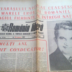 ziarul romania libera 26 ianuarie 1989 (ziua de nastere a lui ceausescu)