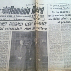 ziarul romania libera 8 ianuarie 1987 (ziua de nastere a elenei ceausescu)