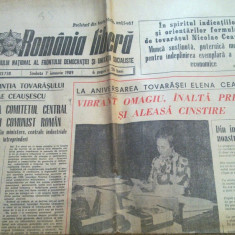 ziarul romania libera 7 inuarie 1989 (ziua de nastere a elenei ceausescu )