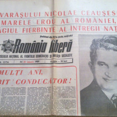 ziarul romania libera 26 ianuarie 1989 (ziua de nastere a lui ceausescu)