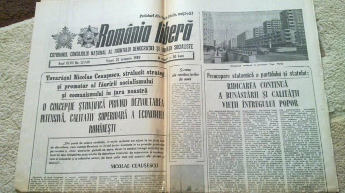 ziarul romania libera 20 ianuarie 1989
