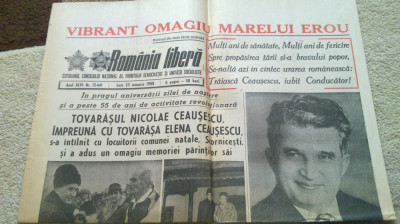 ziarul romania libera 25 ianuarie 1988- ocazia zilei de nastere a lui ceausescu foto