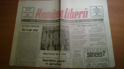 ziarul romania libera 9 ianuarie 1990 (revolutia ) foto