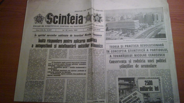 ziarul scanteia 30 martie 1989