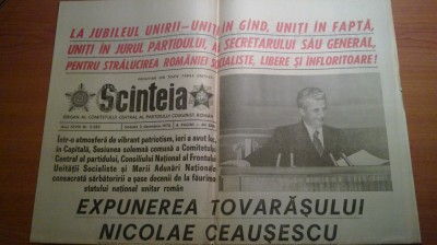ziarul scanteia 2 decembrie 1978 (expunerea tovarasului nicolae ceausescu) foto