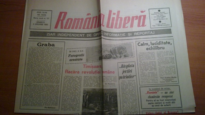 ziarul romania libera 6 ianuarie 1990 (revolutia )