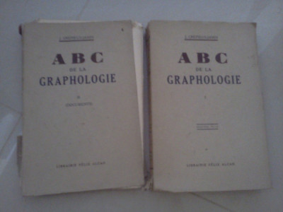 A B C de la Graphologie - 2 Vol - J. Crepieux - Jamin - Felix Alcan, 1929 foto