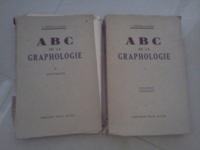 A B C de la Graphologie - 2 Vol - J. Crepieux - Jamin - Felix Alcan, 1929 foto