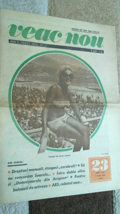 ziarul veac nou 8 iunie 1973
