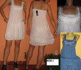 Rochie/ rochita de vara cu bretele-reducere, M/L, S/M, Alb, Albastru, Bumbac