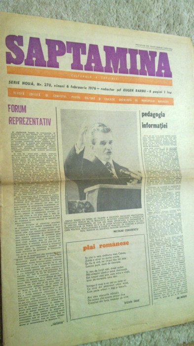 ziarul saptamana 6 februarie 1976