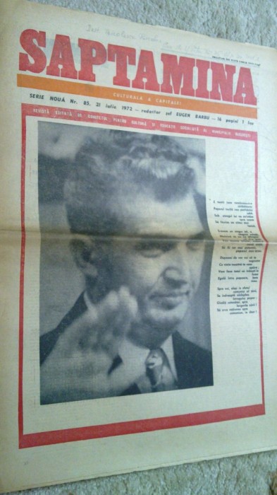 ziarul saptamana 21 iulie 1972 (conferinta nationala a partidului )