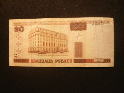 Bancnota 20 Ruble BIELORUSIA 2000 , cal.medie foto