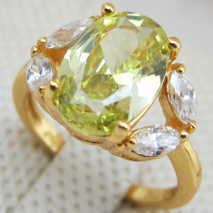 Frumos inel, gold filled cu cristal de zirconiu, marimea 5.75 + cutiuta eleganta cadou foto