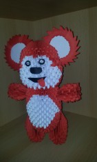 Origami 3D ursulet in picioare (hartie) foto