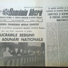 ziarul romania libera 15 decembrie 1989 - lucrarile marii adunari nationale