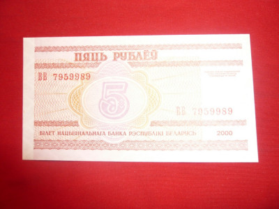 Bancnota 5 Ruble noi 2000 ,BIELORUSIA ,cal.NC foto