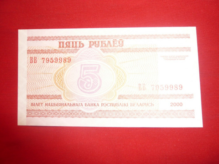 Bancnota 5 Ruble noi 2000 ,BIELORUSIA ,cal.NC