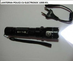 Lanterna Police cu electrosoc 1000KV foto