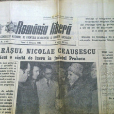 ziarul romania libera 4 februarie 1983 (vizita lui ceausescu in jud. prahova )