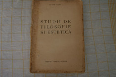 Studii de filosofie si estetica, Tudor Vianu, 1939 foto