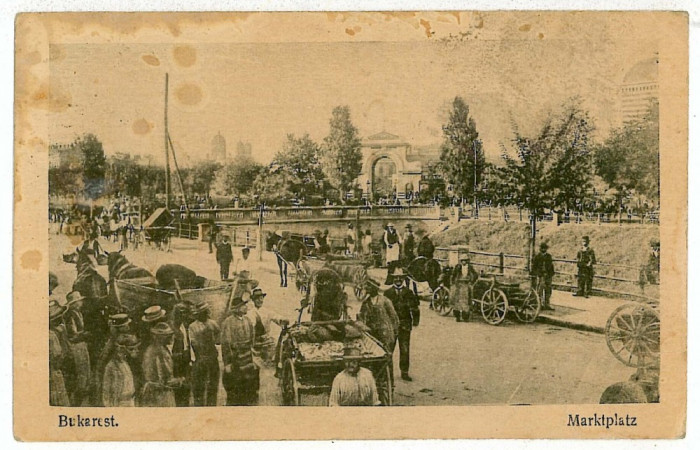 2648 - BUCURESTI, Market - old postcard, CENSOR - used - 1917