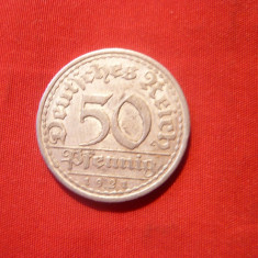 50 Pf.1921 ,Germania ,lit. D ,aluminiu ,d=2,3cm. cal. BUNA