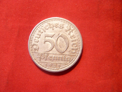 50 Pf.1921 ,Germania ,lit. D ,aluminiu ,d=2,3cm. cal. BUNA foto