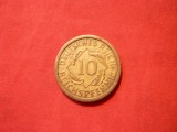 10 Pfenigi ,1925,Germania ,litera A,bronz ,st. Buna , d=2cm.