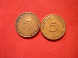 Set -5 Pfenigi 1950 litere:FsiG ,RFG ,bronz ,cal.Buna ,d=1,8cm