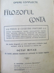 Filozoful Conta - Opere complete - alcatuit de Octav Minar , 1910 foto