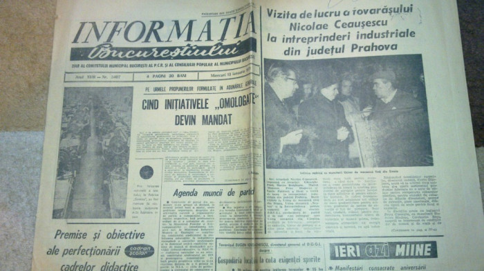 informatia bucurestiului 13 ianuarie 1971-vizita lui ceausescu in jud prahova