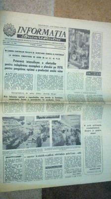 ziarul informatia bucurestiului 2 octombrie 1978 foto