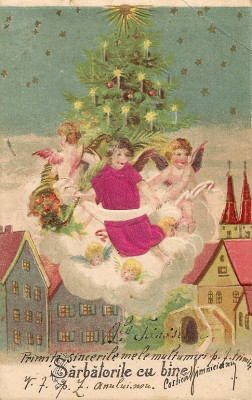 Carte postala - Sarbatorile cu bine - 1903 foto