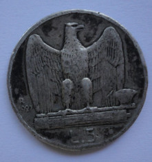 5 lire 1927 Italia ARGINT foto