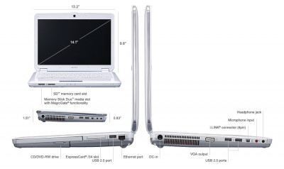 Vand Sony Vaio Alb VGN-CS-390 foto