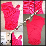 ROCHIE ROCHITA BLUZA BLUZITA MINI SEXY FUCSIA ROZ NEON FOSFORESCENT ASIMETRICA made in ITALY 5 BRETELE pe un umar VARA ZI CLUB PLAJA